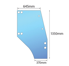 Cristal de puerta derecha transparente para tractor DEUTZ-FAHR 04406341 adaptable