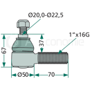 Rótula para cosechadora-trilladora JOHN DEERE AH21345 - AH 21345 adaptable