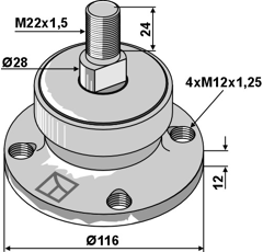 Palier 4 trous pour déchaumeur KÖCKERLING 910974 adaptable 