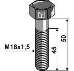 Sechskantschraube mit Feingewinde - M18x1,5x50 - 10.9