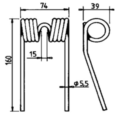 Schwaderzinken für Heuwender KRONE 938040 GW326 - Nachbau