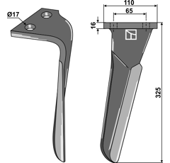 Kreiseleggenzinken frandent 325x110x16 rechts Nachbau