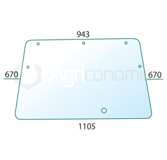 Pare-brise pour machine agricole DEUTZ 04366118 adaptable