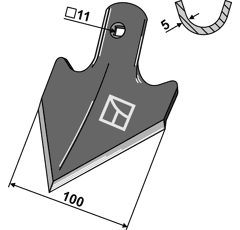 Hackschar 100mm - 15-059 | Einböck - Nachbau