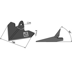 Cœur 160 x 4 mm pour bineuse EINBÖCK 15.267.01 adaptable - BlackSteel©