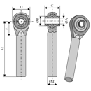 Gelenkauge mit Rundstück 165 