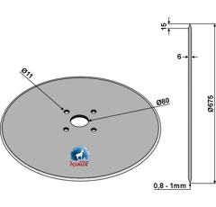 Glatte Scheibe Ø 675 x 6 mm für Sämaschine Nachbau