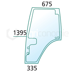 Vitre de porte gauche pour tracteur FENDT H816810030330 adaptable