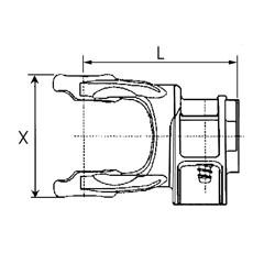Machoire extremite 1"3/8 6C 35x94 mm verrou à poussoir | BONDIOLI
