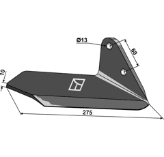 Soc ailette droit pour cultivateur ALPEGO MKOA00279 adaptable - BlackSteel©