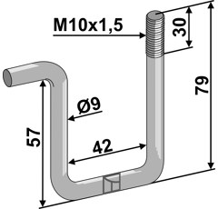 Bride 66 x 68 mm pour semoir AMAZONE adaptable