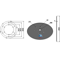 Hopfenscheibe Ø450 x 46 mm Nachbau  