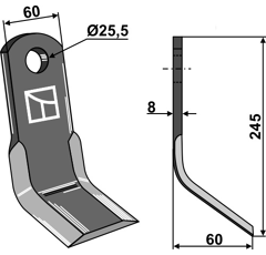 Couteau Y pour broyeur LAGARDE 238002 adaptable - BlackSteel©