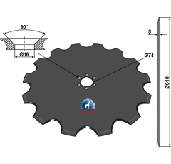 Coutre pour charrue Ø 610 mm adaptable - BlackSteel©