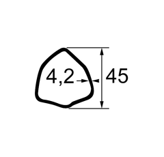 Machoire 30,2x79,4 mm tube triangle 45x4 mm | BONDIOLI