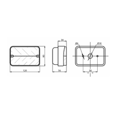Feu tracteur avant 2 fonctions 114 x 76 mm AM00464