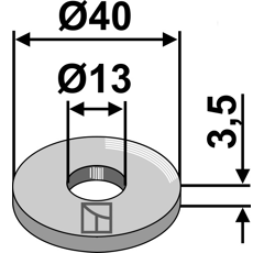 Rondelle Ø 13 x 40 mm pour semoir adaptable