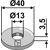 Rondelle Ø 13 x 40 mm pour semoir adaptable
