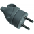 Fiche electrique mâle anneau+ergot 16 A 2p + t- gris