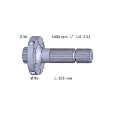 Arbre de prise de force 153 mm pour machine agricole FENDT 926150220041 - 926150220040 adaptable