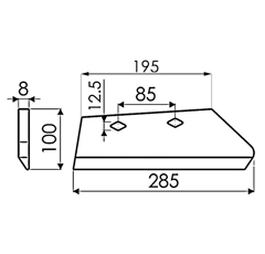 Düngereinlegerschar für Pflug links KUHN 631031 - 631103 original