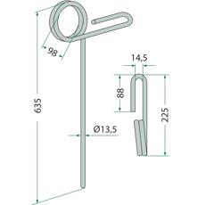 Griffe de semoir Ø13,5mm pour semoir KÖCKERLING 501132 adaptable - BlackSteel©