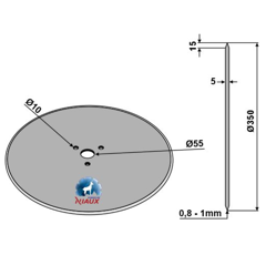 Coutre circulaire Ø 350 x 5 mm adaptable - BlackSteel©