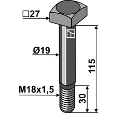 Schraube M18x1,5 x 115 für Mulcher BERTI Nachbau  