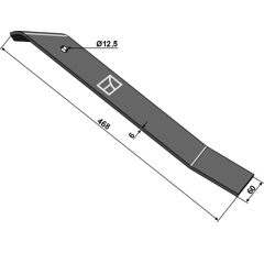 Messer für Messeregge 60x6 (links) Nachbau