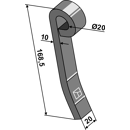 Fléau pour broyeur 168,5x20mm KVERNELAND A137177600 adaptable - Blacksteel©