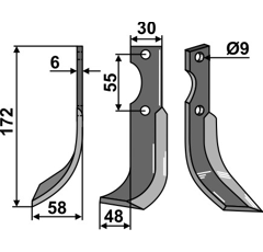 Fräsmesser Links 172 x 30 Oosterlaan Nachbau