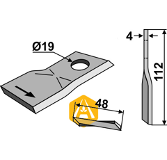 Couteau gauche pour faucheuse FELLA 131118 adaptable - Blacksteel©