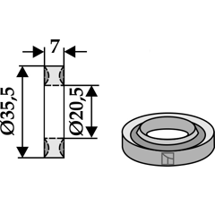 Sicherungsring 35,5 x 7 x 20,5 für Häcksler TÜNNIßEN & STOCKS Nachbau  