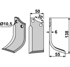 Fräsmesser Rechts 138 x 50 Badalini Nachbau
