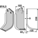 Fräsmesser Rechts 230 x 105 Kuhn Nachbau