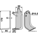 Fräsmesser - links 16453 Agria by Muzzi