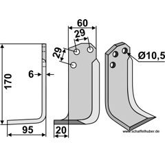 Fräsmesser - links 16453 Agria by Muzzi