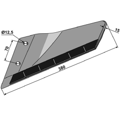 Flügelschar, Hartmetall beschichtet - links 3374425EXT Lemken Nachbau