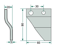 Racleur tounant gauche pour machine agricole KEMPER LCA67156|67156 adaptable