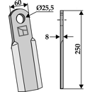 Fléau 250 mm pour broyeur FERRI 0901019 adaptable