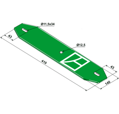 Ressorts à lame 410 mm pour cultivateur KVERNELAND 57066 adaptable
