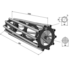 Rouleau tube pour rouleau packer Ø 480 mm adaptable - BlackSteel©