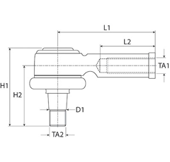 Rotule de direction 90 mm pour machine agricole CASE IH|MANITOU adaptable