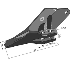 Dent à fourche pour chargeur JCB 531.03208 adaptable - Blacksteel©