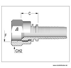 Pressnippel JIC 1/16"-12UNF DN131116JICIG Alfagomma