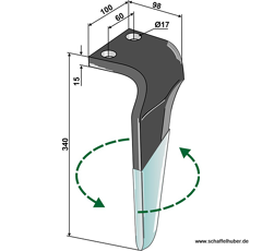 Kreiseleggenzinken,  beschichtet - links RHMAS75LD RH passend zu Maschio