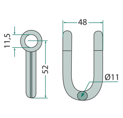 Manille 54x47 pour broyeur BOMFORD adaptable 