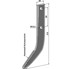 Fräshaken für Reihenfräse,mit Hartmetall-Schutzschicht RUS07R Rumpstad Nachbau