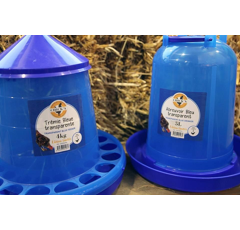 Nourrisseur pour poules bleu avec trémie 4 kg - CHICK'A