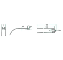 Zinken für Schwader DEUTZ-FAHR 06580259 Nachbau  